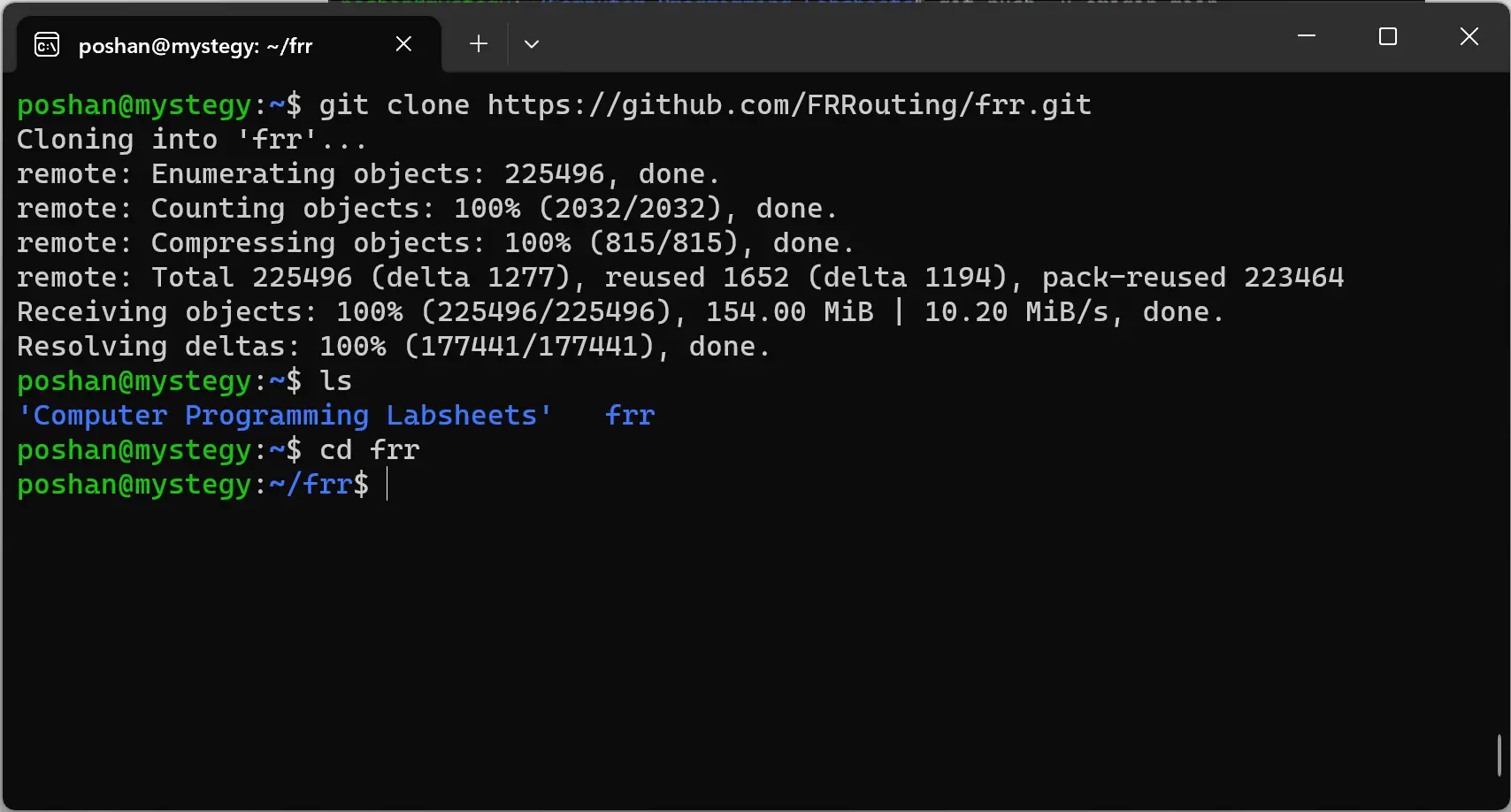 Cloning repository